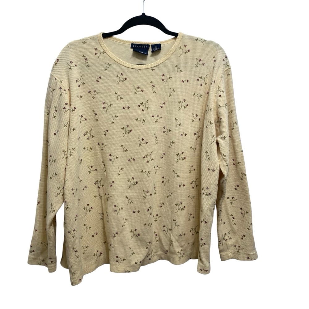 Sonoma Waffle Weave Yellow Floral Long Sleeve Top